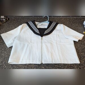 Cosplay Anime Japanese School Girl Navy Blue Uniform Top Costume Size Small